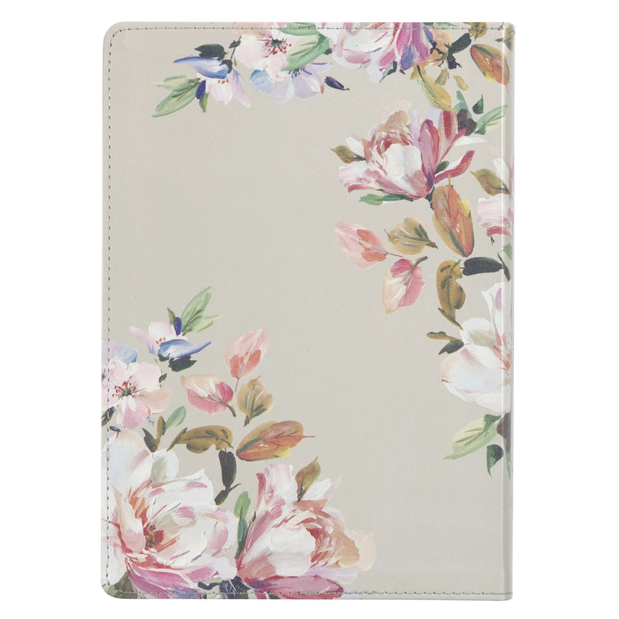 Floral Faux Leather Devotional NLT Bible for Women