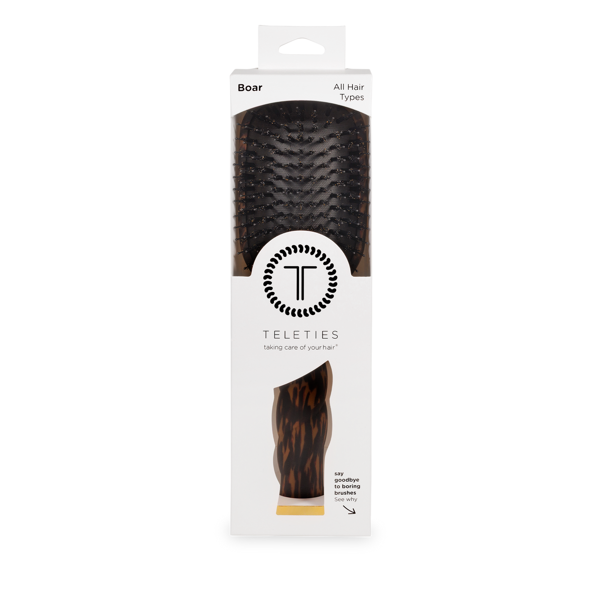 TELETIE Boar Bristle Hair Brush | Tortoise