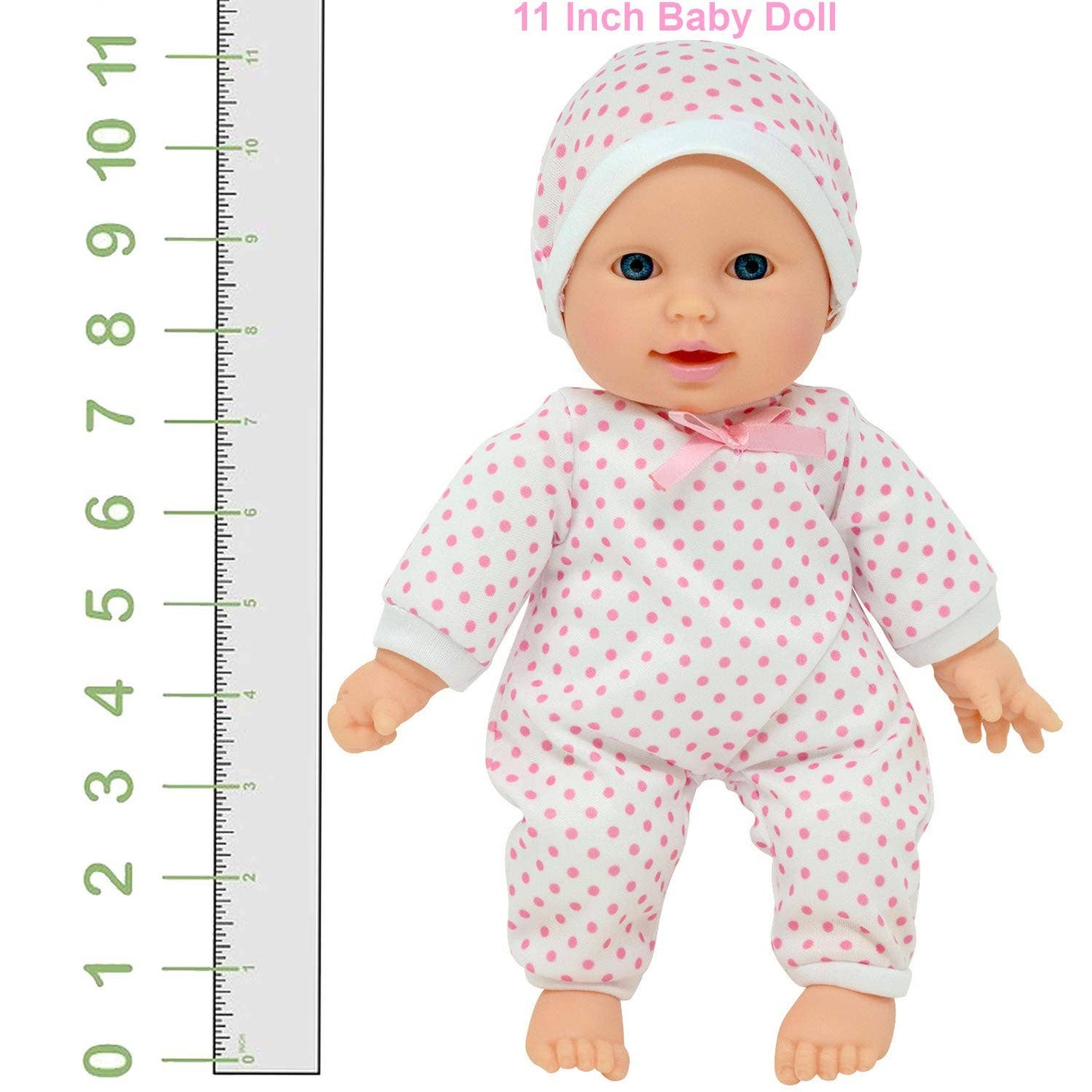 11" Doll Polka Dots with Pacifier