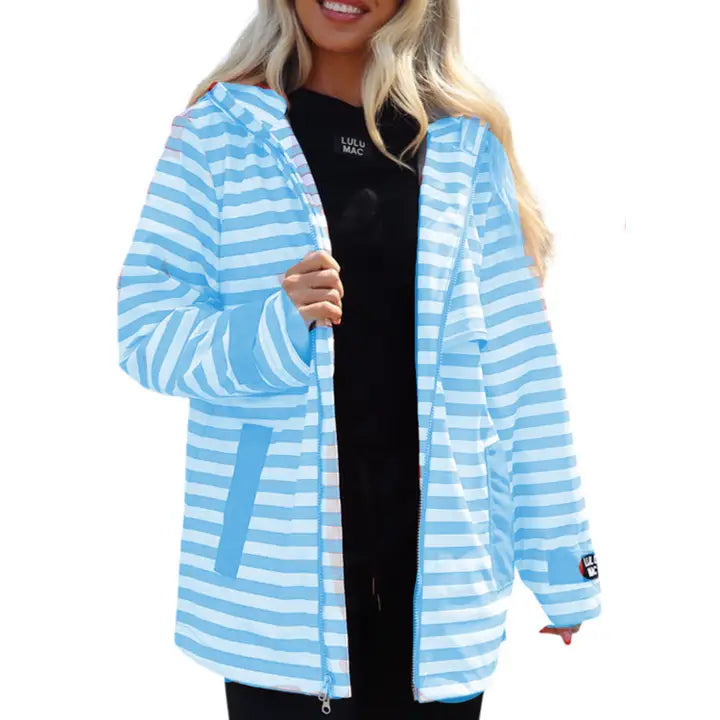 Lulu Mac Blue Stripe Darby Raincoat