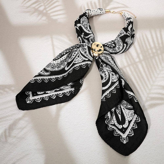 Hammered Metal Scarf Ring Necklace