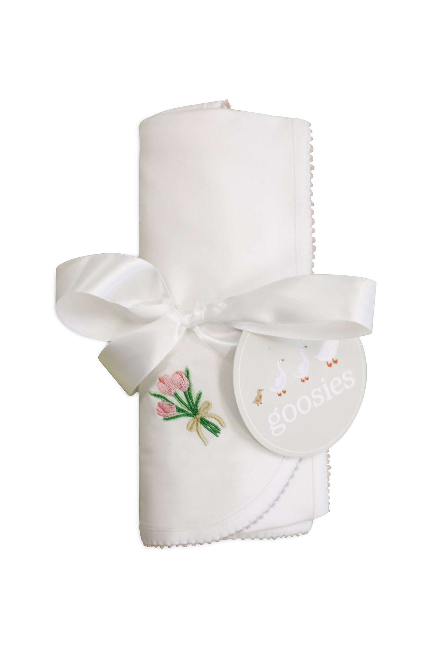 Fancy Tulips Pip Embroidered Blanket