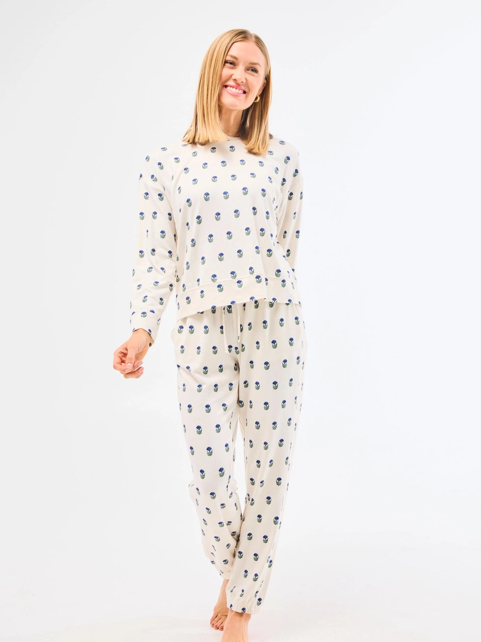 Navy Floral Foulard Sophie Jogger Set