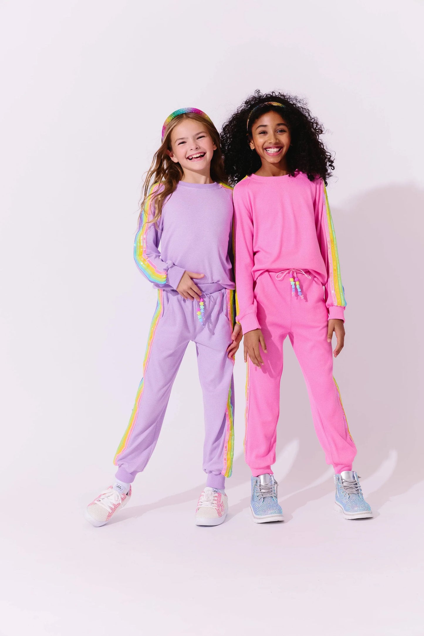 Youth Lavender Rainbow Sequin Set