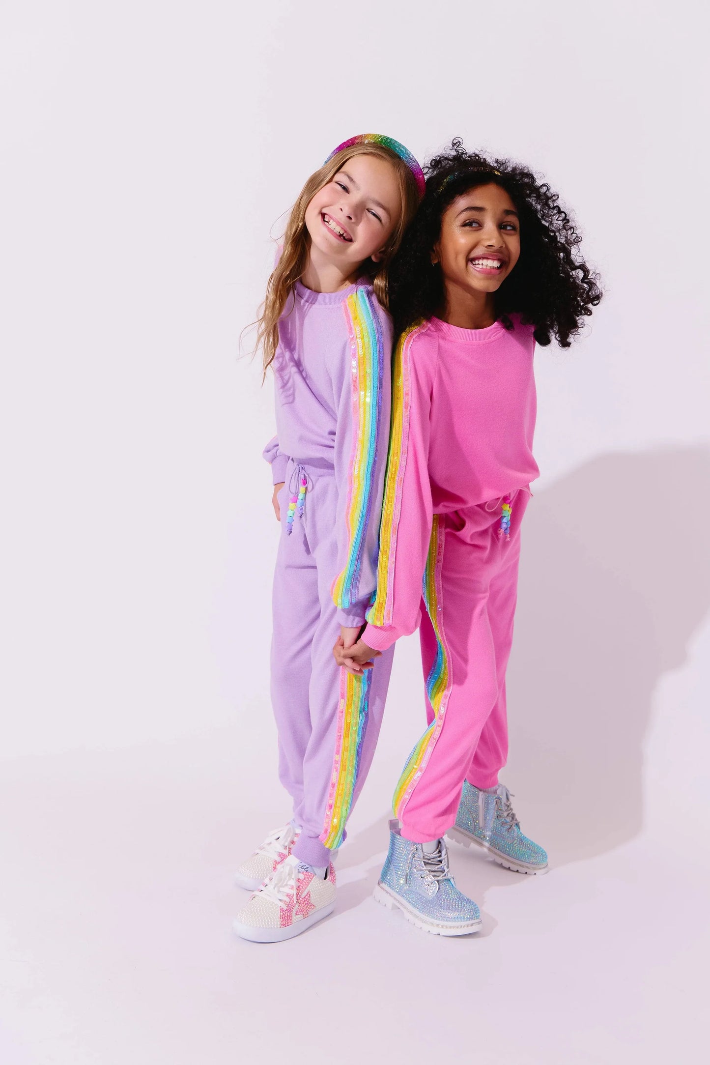 Youth Lavender Rainbow Sequin Set