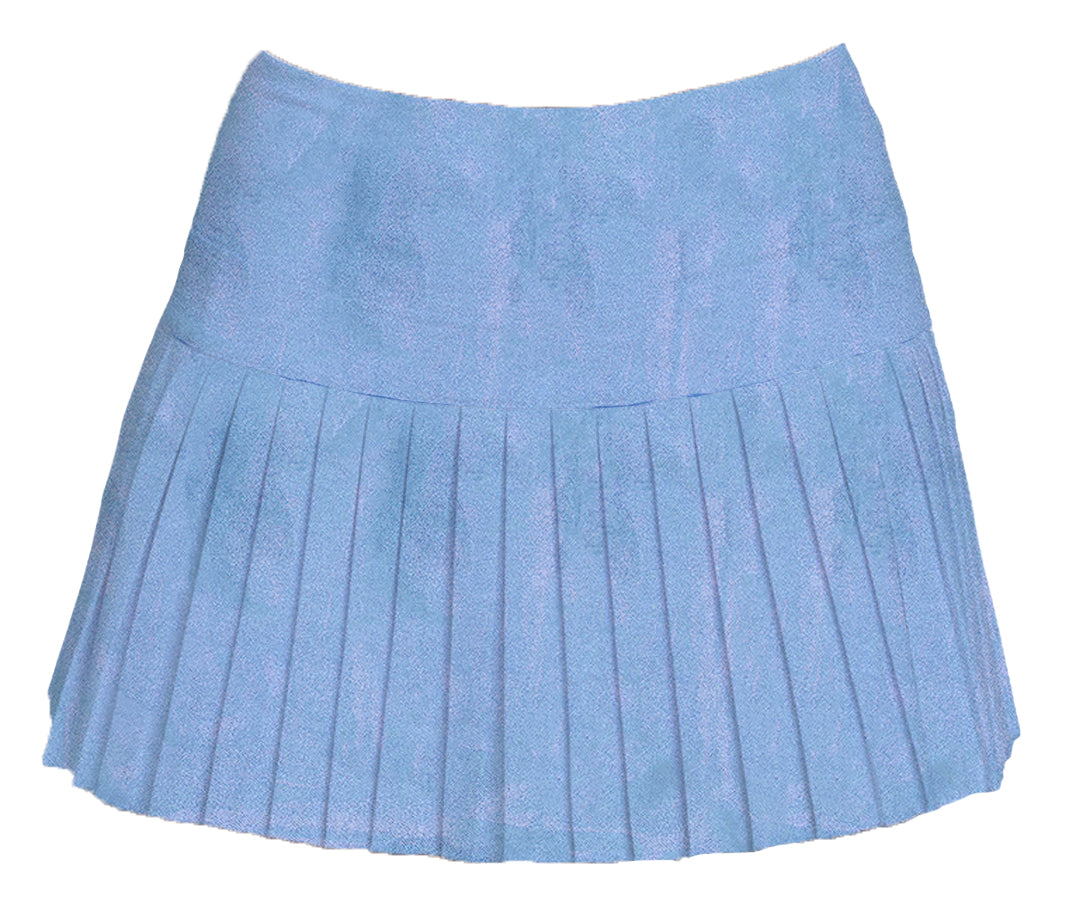 Youth Mini Pleated Shimmer Skort- Light Blue