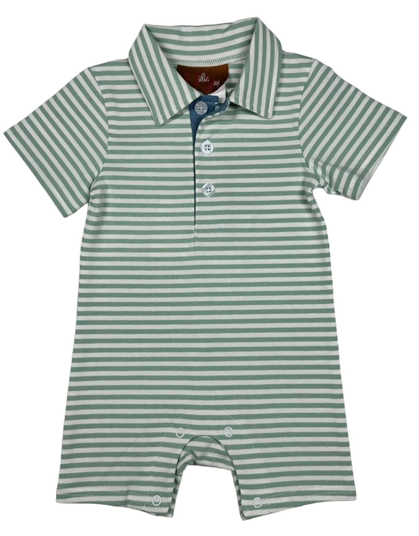 Green Stripe Cooper Romper