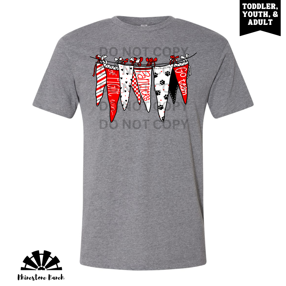 Graphite Heather Panthers Banner Pendant Tee