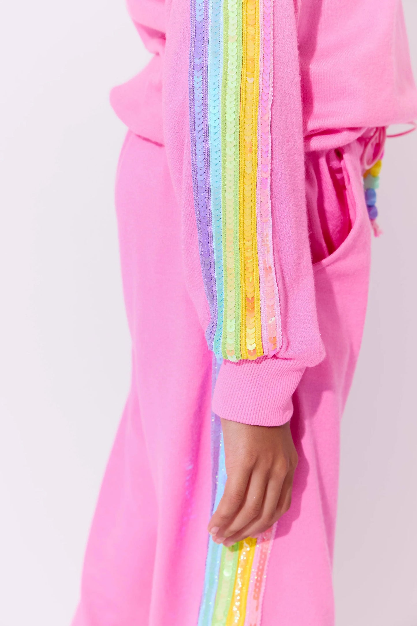Youth Pink Rainbow Sequin Set