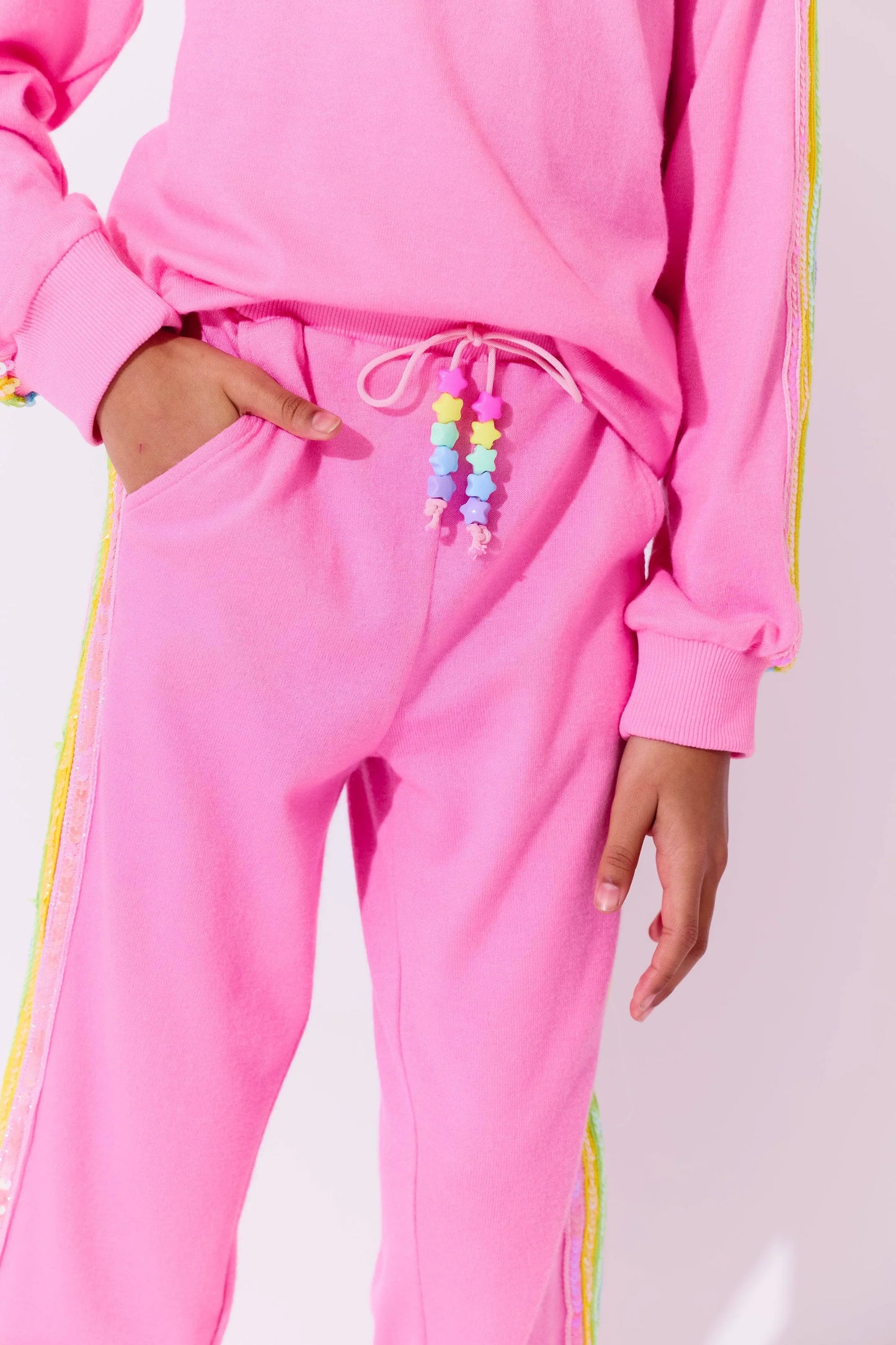 Youth Pink Rainbow Sequin Set
