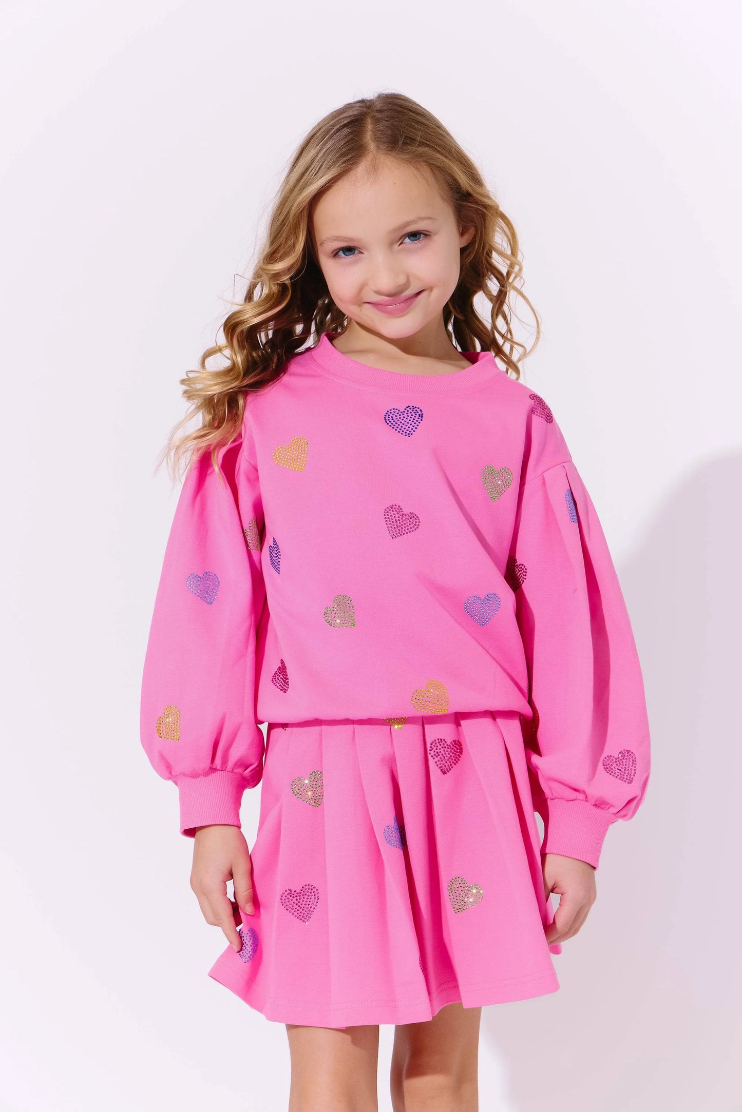 Youth Pink Sparkle Hearts Set