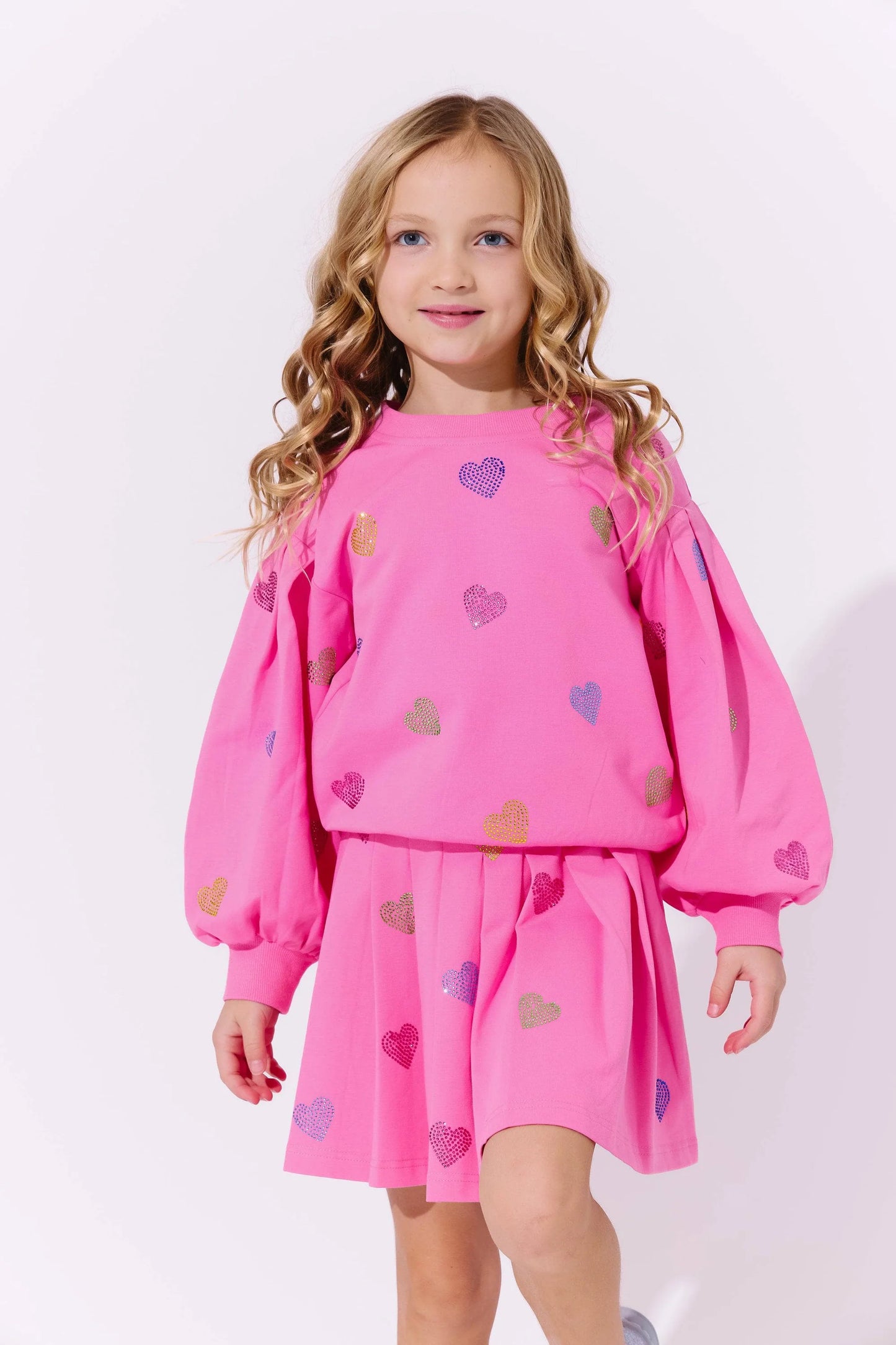 Youth Pink Sparkle Hearts Set