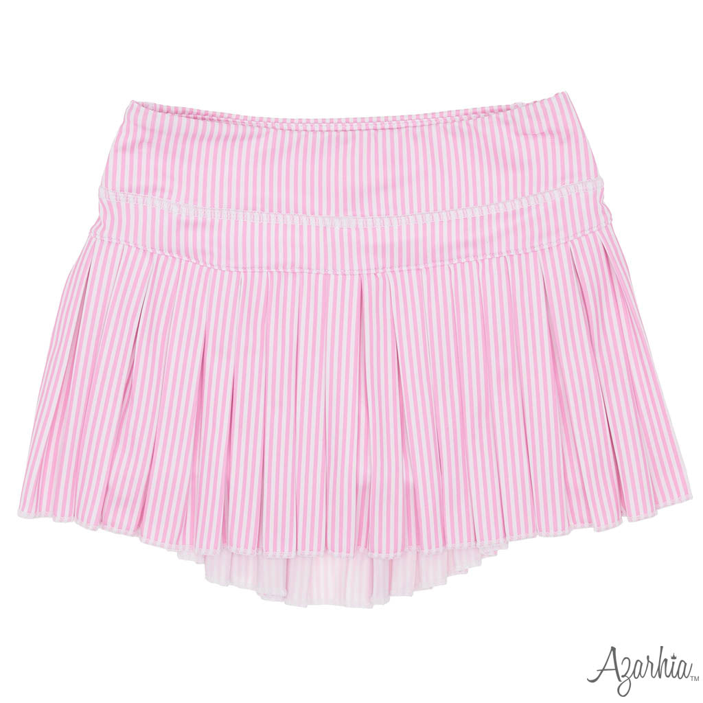 Youth Pink Striped Mini Pleat Skort