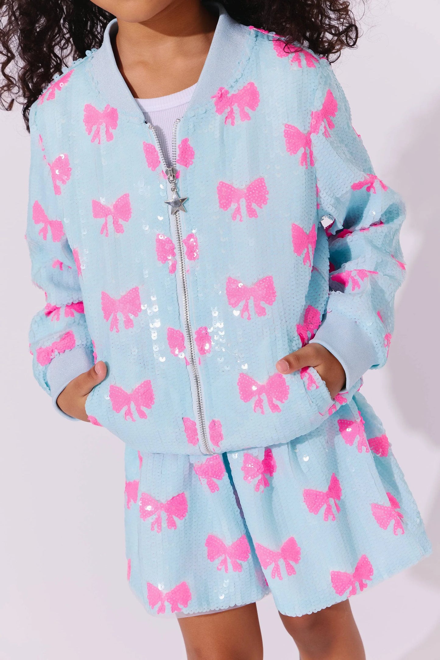 Youth Pretty in Bows Sequin Bomber