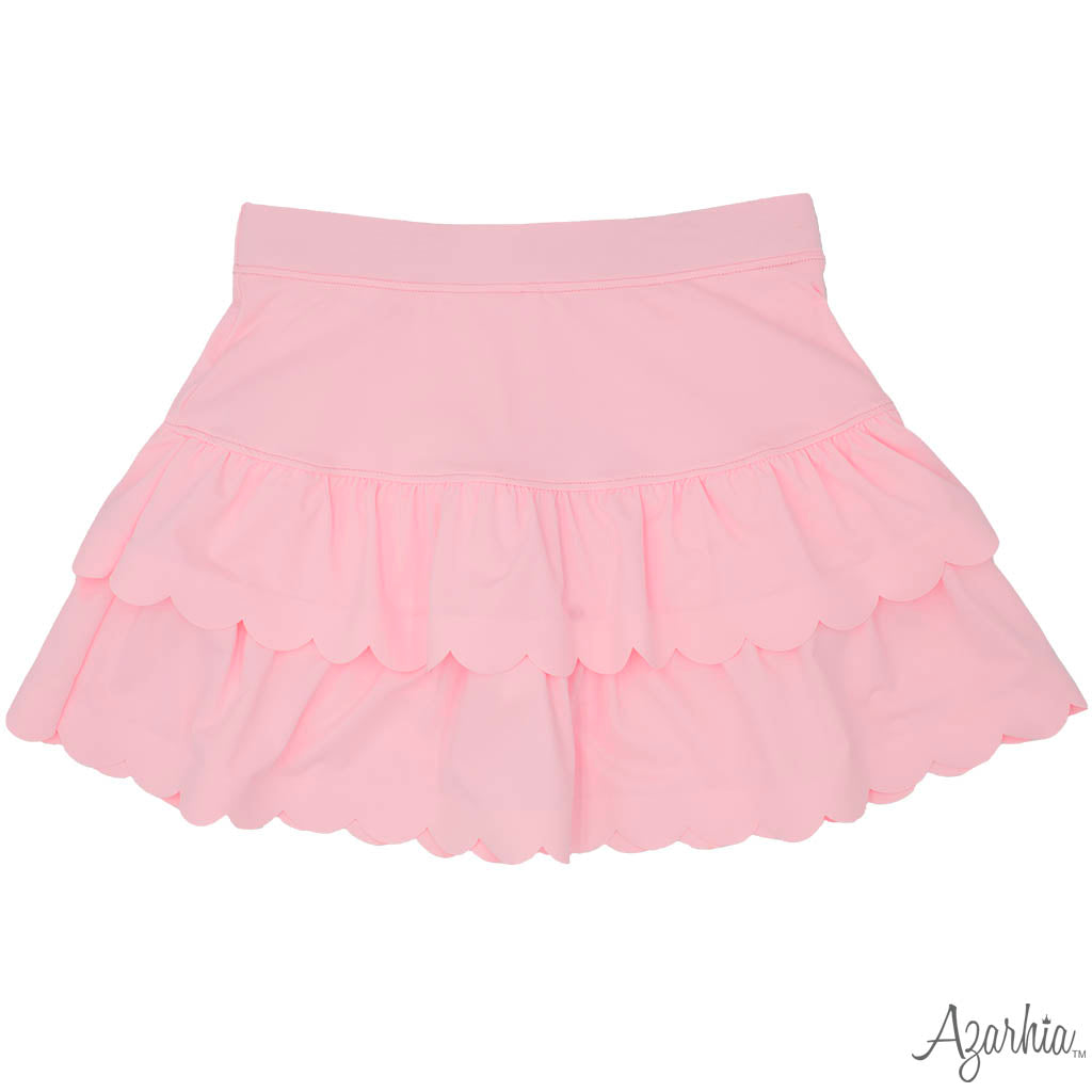 Youth Mini Scalloped Skort- Light Pink