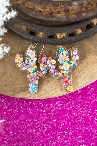 Multi-Color Lauren Cactus Earrings