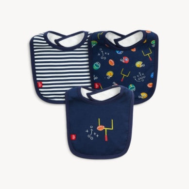 Magnetic Me First Down Fun 3-Pack Bib Set