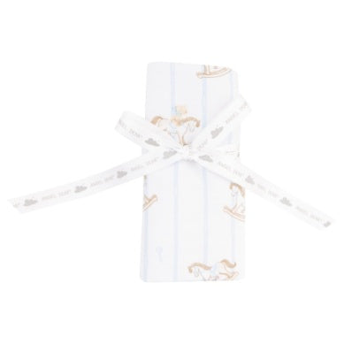 Angel Dear Blue Vintage Rocking Horse Blanket