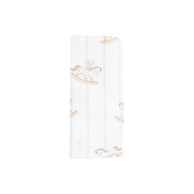 Angel Dear Blue Vintage Rocking Horse Blanket