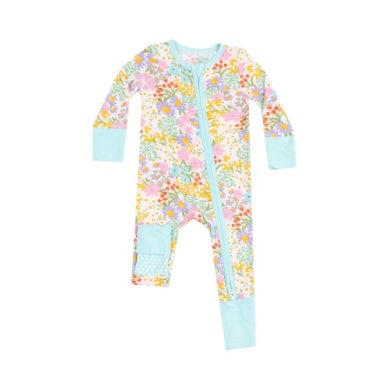Angel Dear Amelia Floral 2-Way Zipper Romper