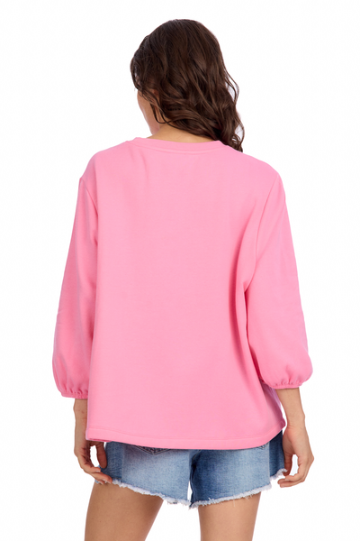 Mud Pie Pink Party Queen Sparkle Sweatshirt