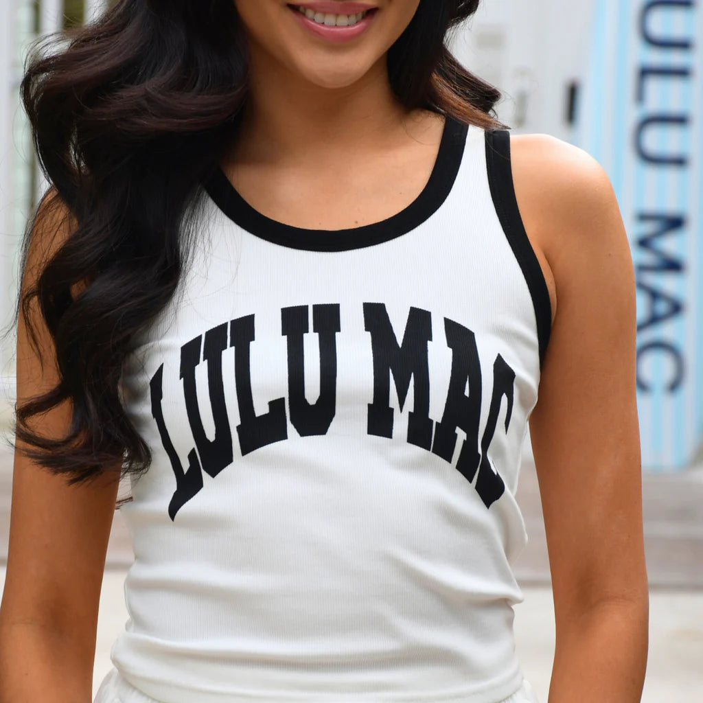 Lulu Mac Black & White Logo Tank