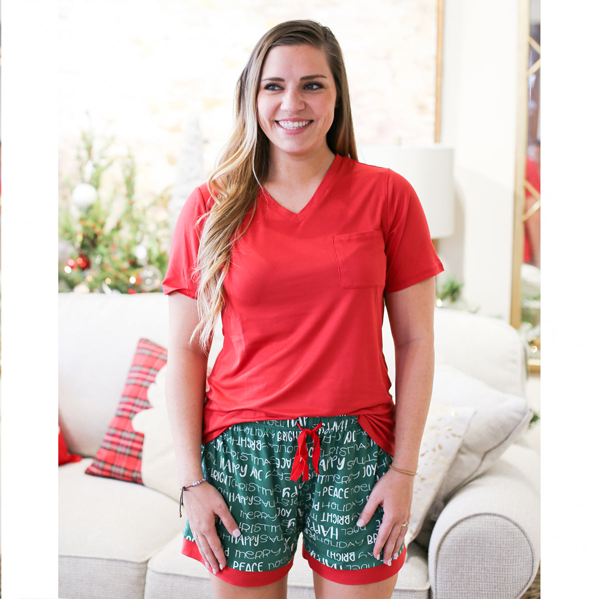 Red Highlands Pocket Tee