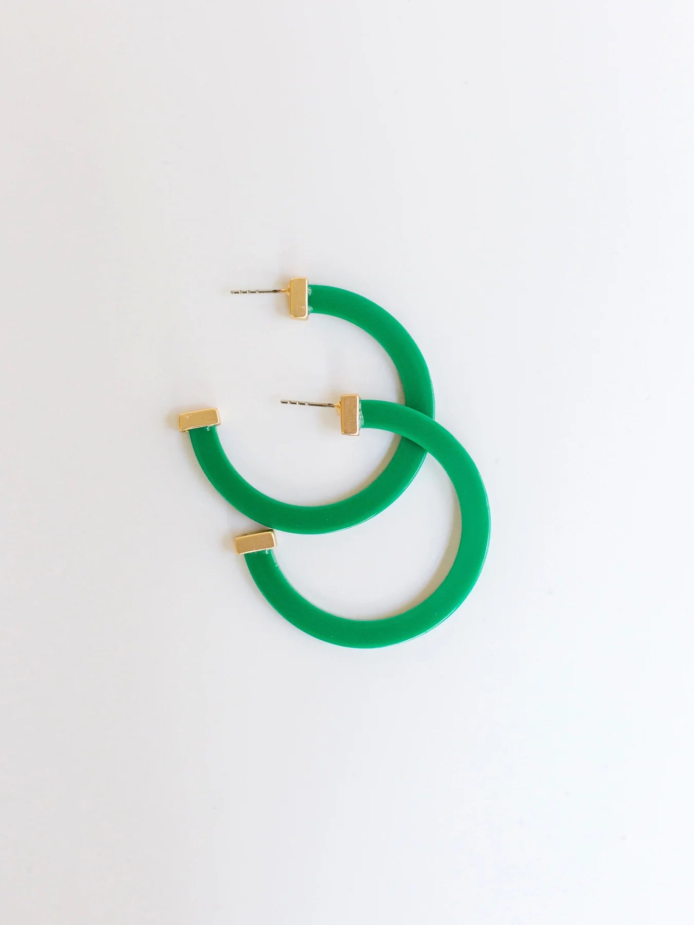Pine Acrylic Hoop Earrings