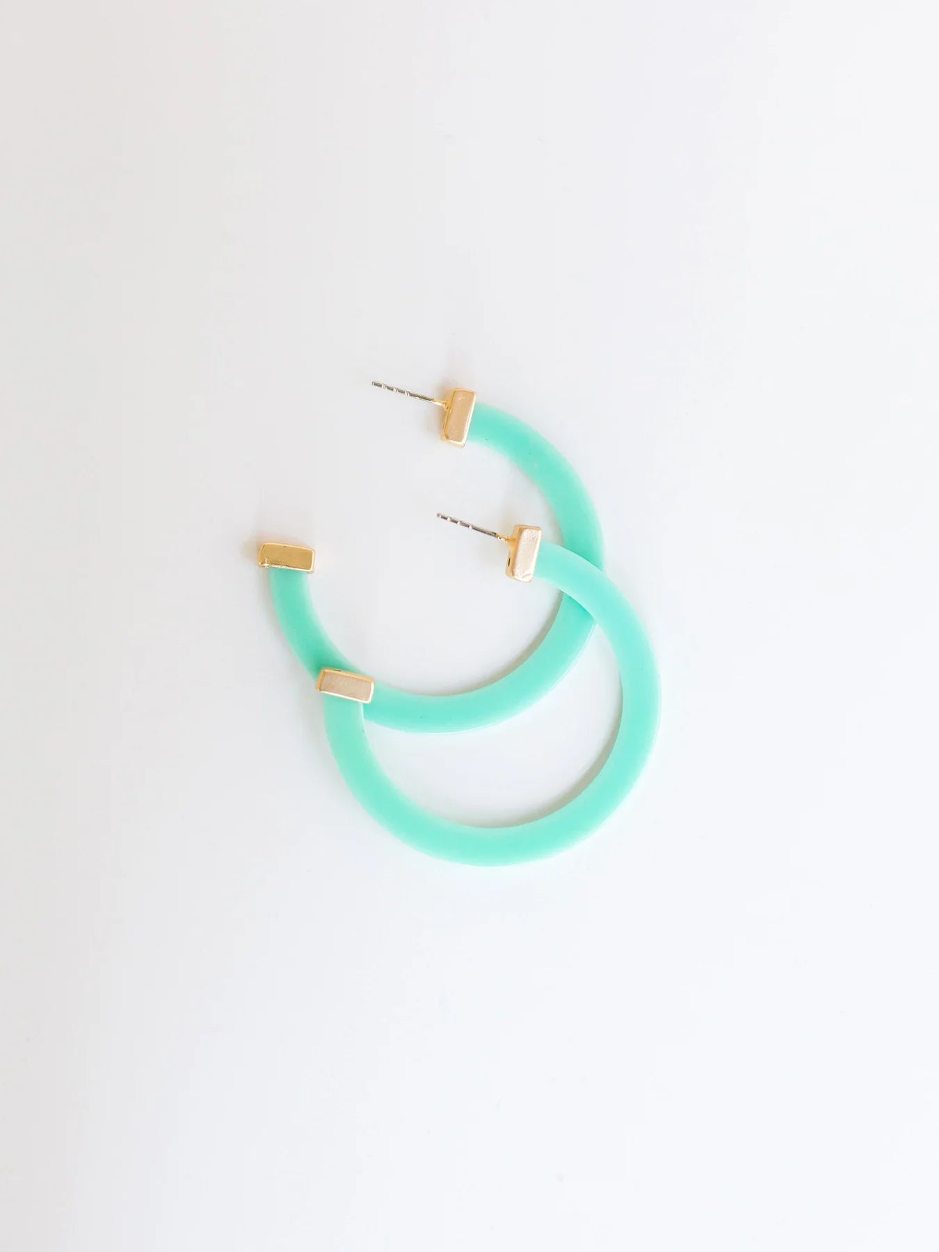 Teal Acrylic Hoop Earrings