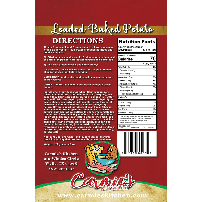 Carmie's Loaded Baked Potato Soup Mix