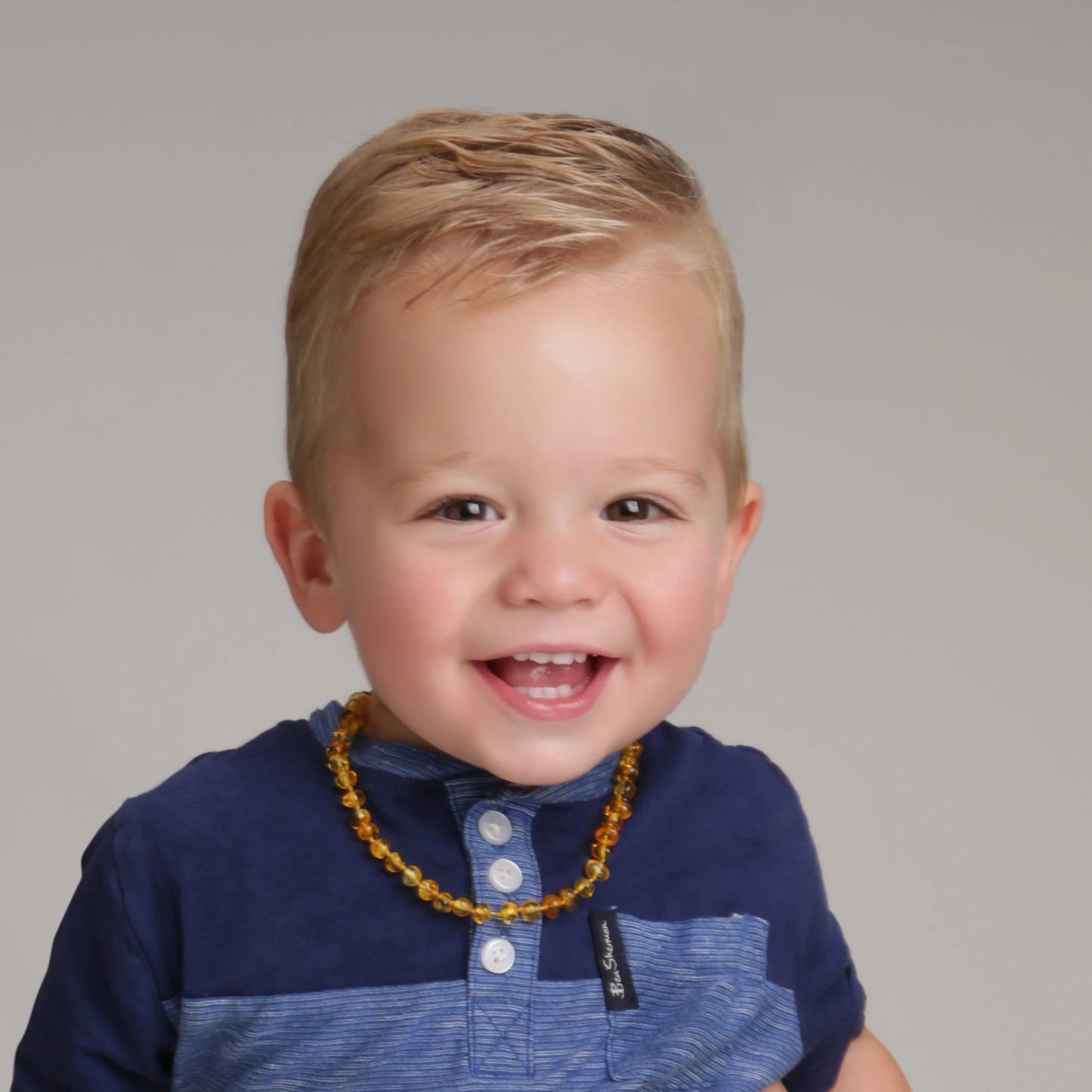 Amber Teething Necklace - Honey Polished Raw