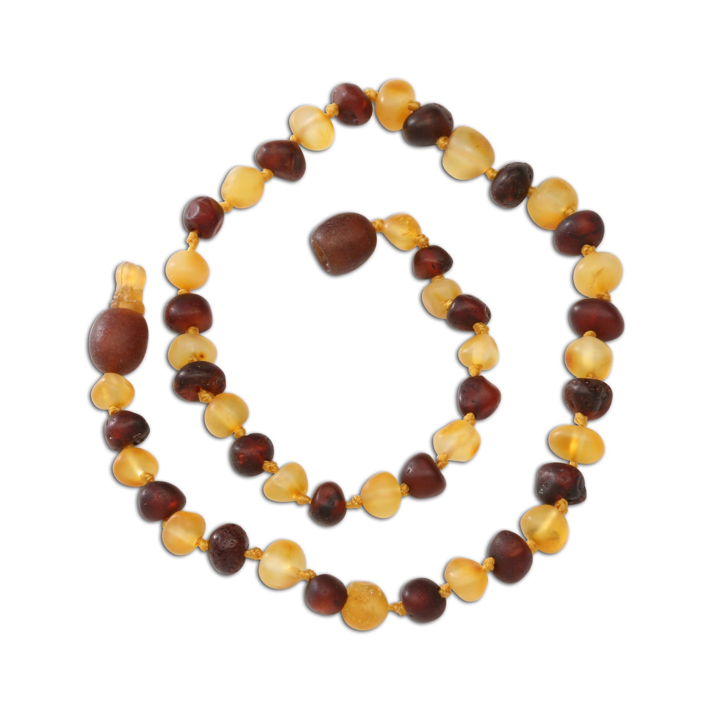 Amber Teething Necklace - Dk. Cherry/Lemon Raw Baroque