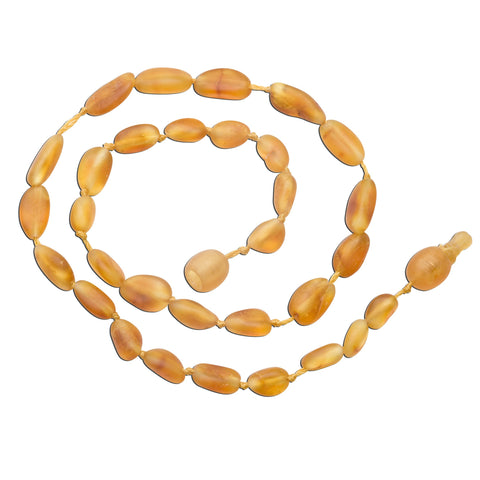Amber Teething Necklace - Honey Polished Raw