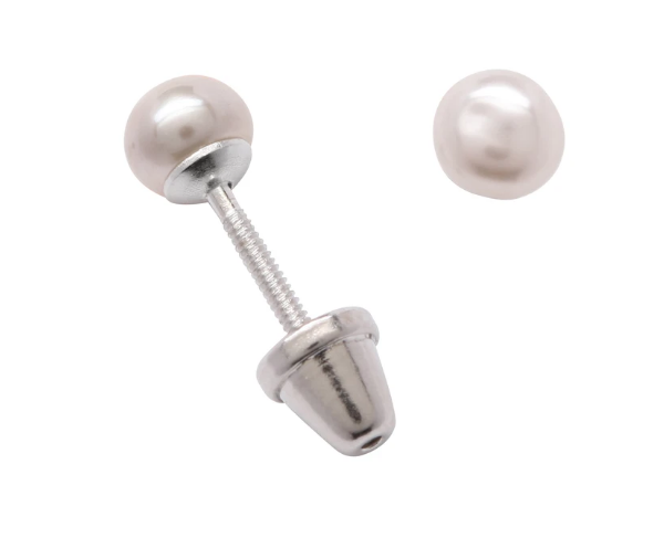 Sterling Silver White Pearl Earrings