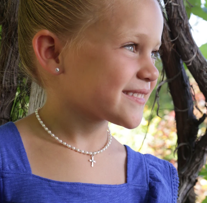 Sterling Silver White Pearl Earrings