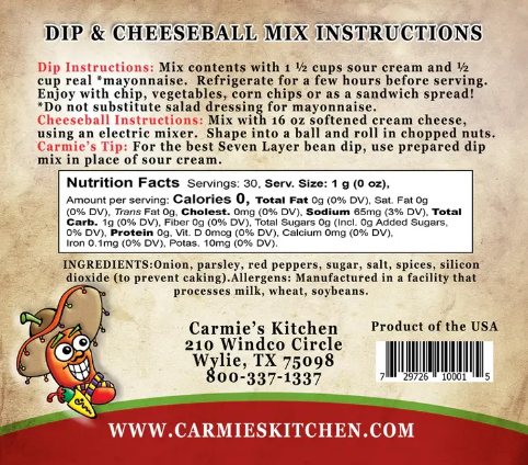 Mañana Mexican Dip & Cheeseball Mix