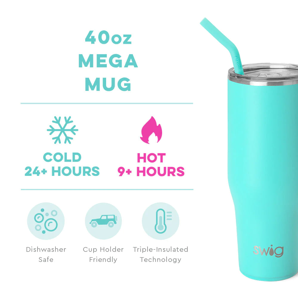 Swig Aqua 40 oz Mega Mug – Rhinestone Ranch