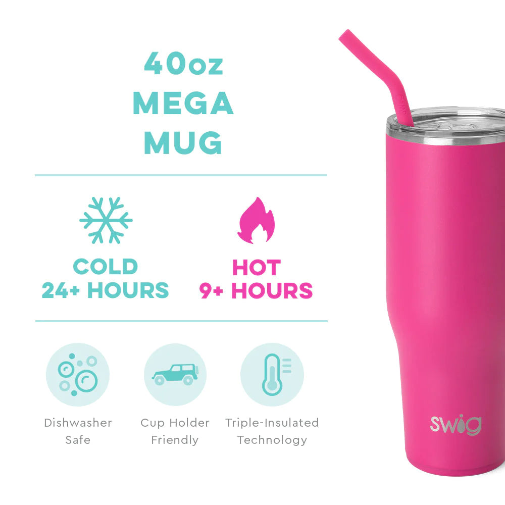 Hot Pink Mega Mug (40oz), Swig Life