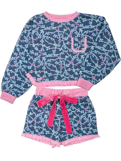 Ribbon Pj Ruffle Short Set