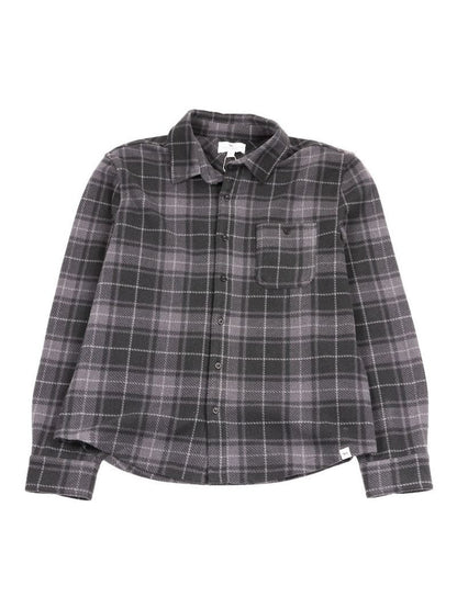 Men's Black Plaid Brushed Fleece Shacket