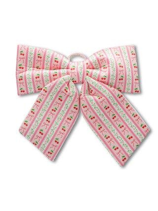 Cherry Stripe Bow Decor