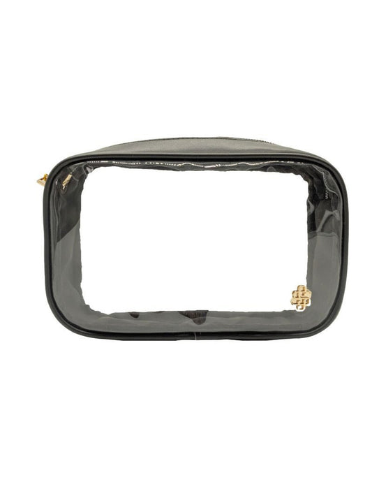 Black Leather Stadium Crossbody