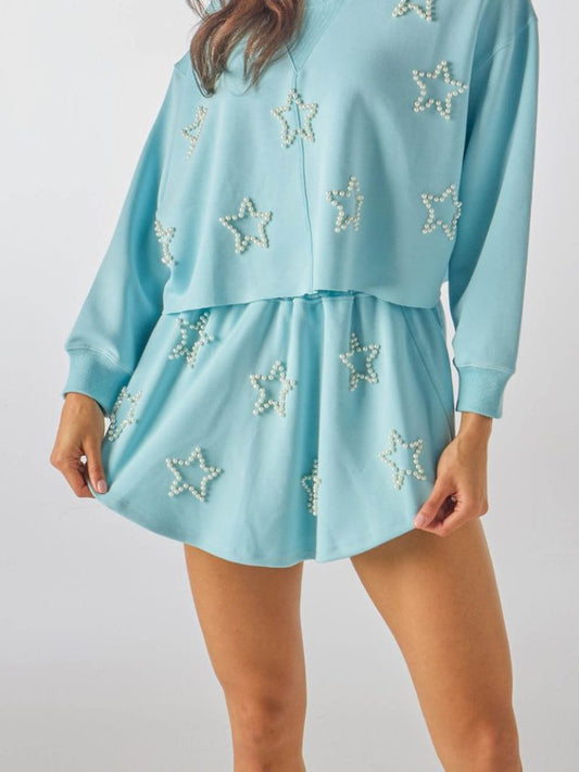 Ice Blue Grace Pearl Star Skort