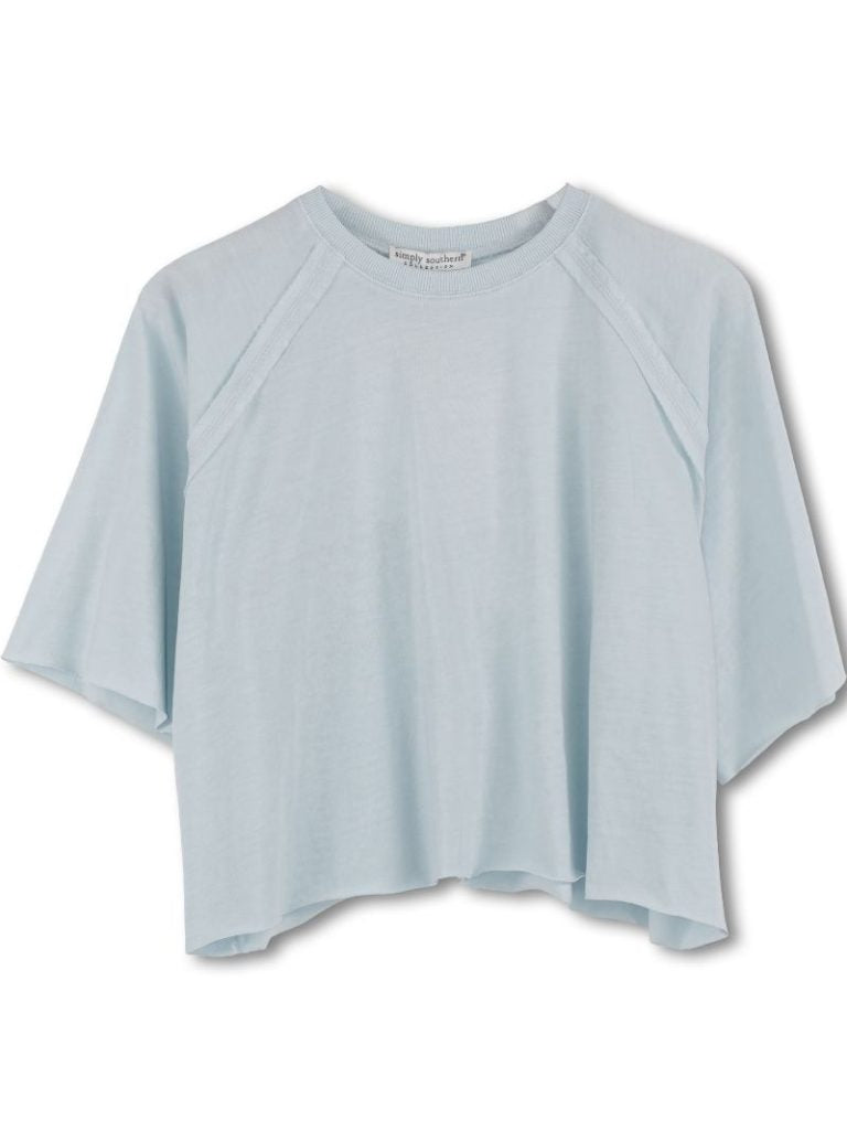 Mist Blue Washed Cropped Tee