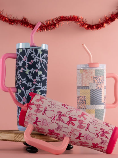 Pink Bow 40 oz. Handle Tumbler
