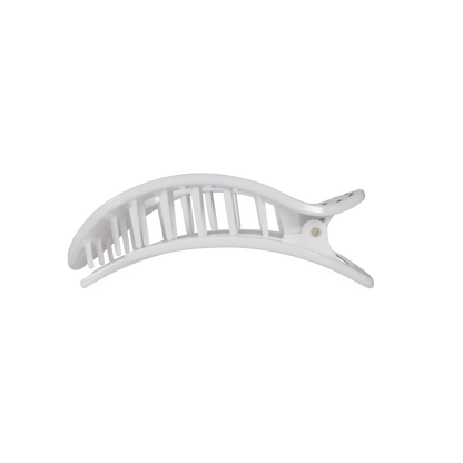 Round Flat TELETIE Clip | Medium | White Polka Dot Party