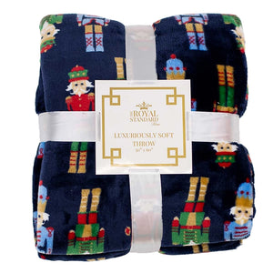 Navy Multi Nutcracker March Throw