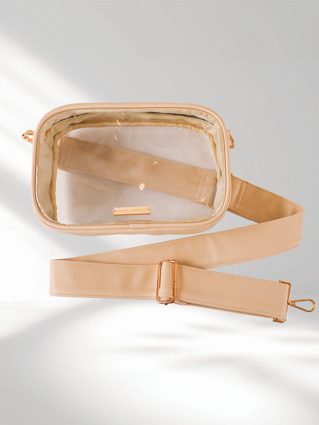 Cream Leather Stadium Crossbody