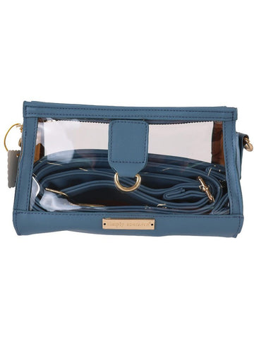 Azure Blue Leather Stadium Clutch