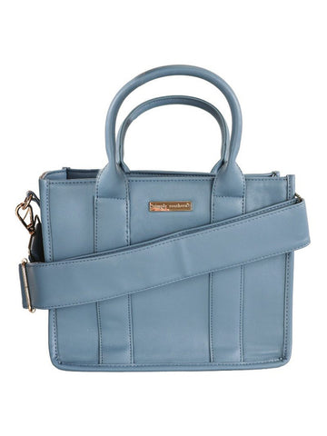 Azure Blue Leather Crossbody Purse